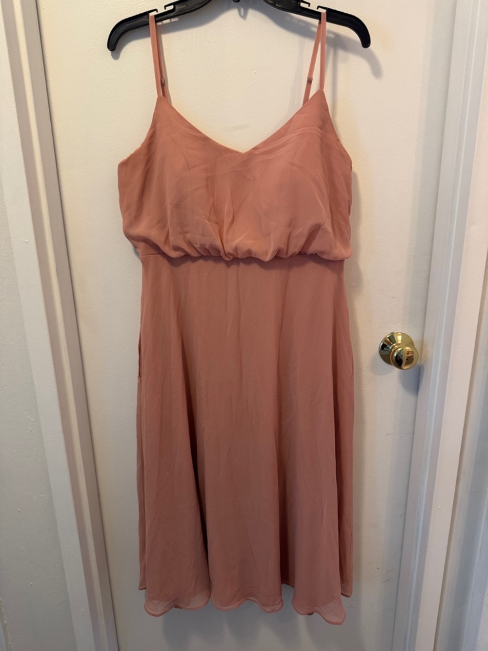 Spaghetti Strap Blush Pink A-Line Dress